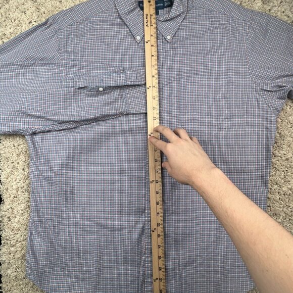 Ralph Lauren Classic Fit Shirt XL Orange Blue Checked Long Sleeve Button Up - Picture 4 of 7